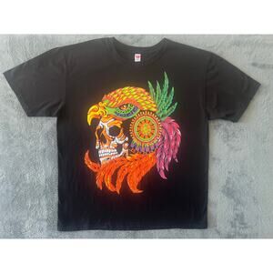 Day of the Dead t-shirt mens XL Colorful Graphic casual Skull grunge skull candy